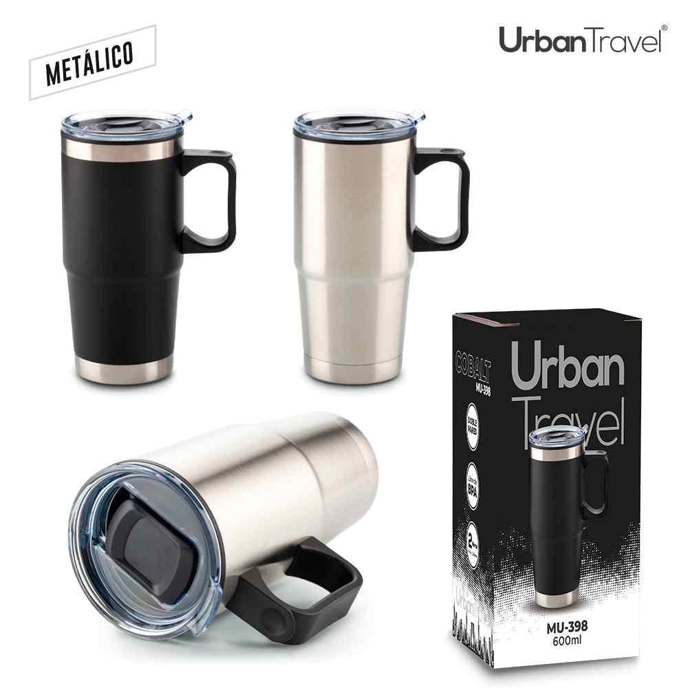 Mug Metálico Cobalt Urban Travel 600ml 