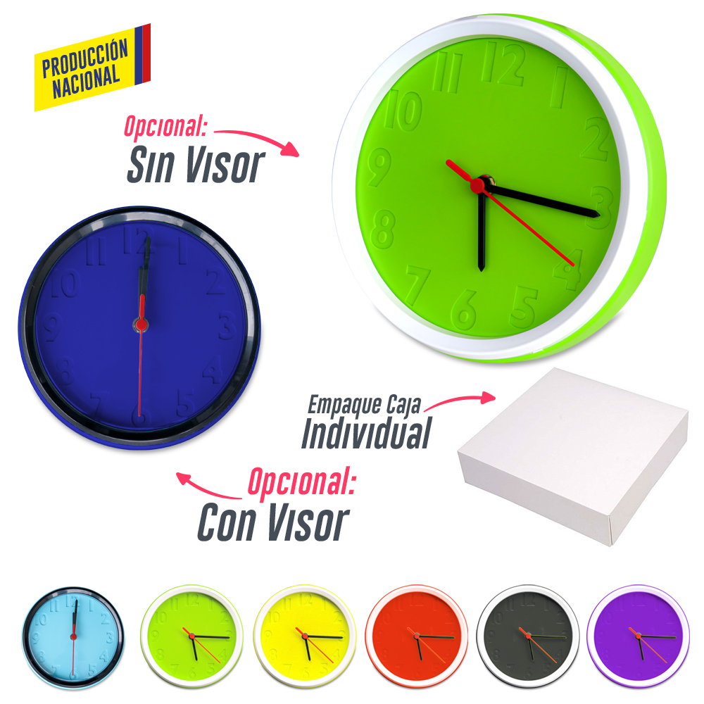 Reloj de Pared Colors - Producción Nacional PRECIO NETO